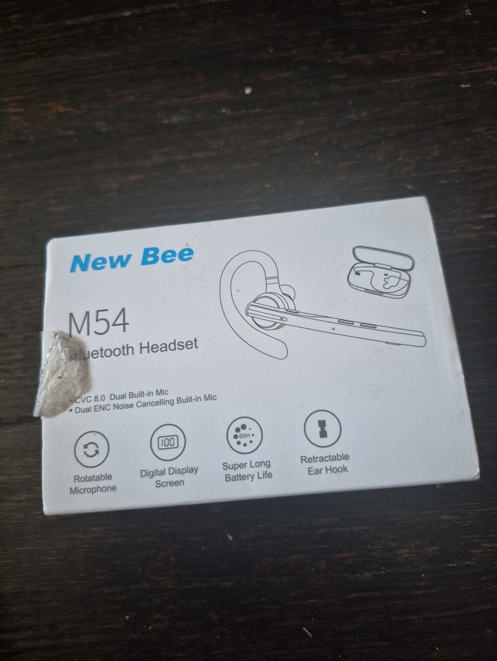 New Bee M54 Bluetooth Headset Wireless Noise Cancelling Dual-Mic Handsfree Pink